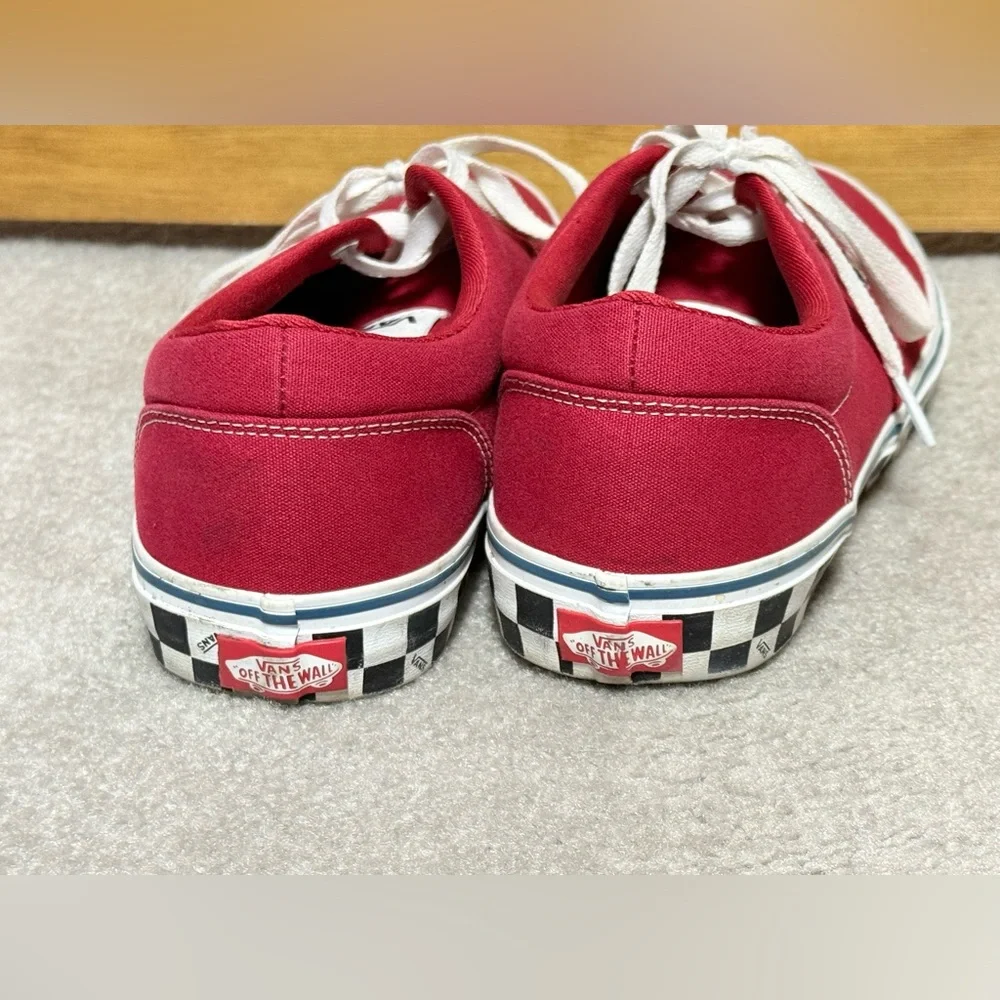 Vans Doheny Red white black Check Side Wall Skate Shoe 10.5 checkered - Picture 4 of 11